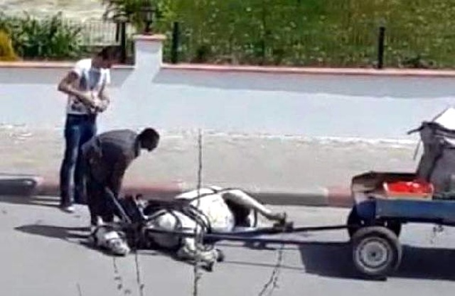 Vicdansız Adam, Yere Düşen Atını Tekmeleyerek Kaldırmaya Çalıştı