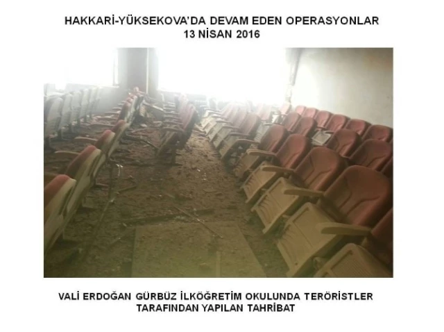 PKK'nın Yüksekova'da Zarar Verdiği Okul Görüntülendi