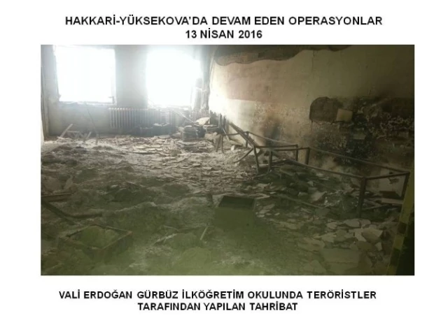 PKK'nın Yüksekova'da Zarar Verdiği Okul Görüntülendi