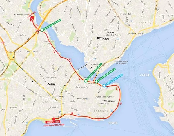 Bisiklet Yarışı ve Maraton Nedeniyle <a class='keyword-sd' href='/istanbul/' title='İstanbul'>İstanbul</a>'da Bazı Yollar Trafiğe Kapatılacak