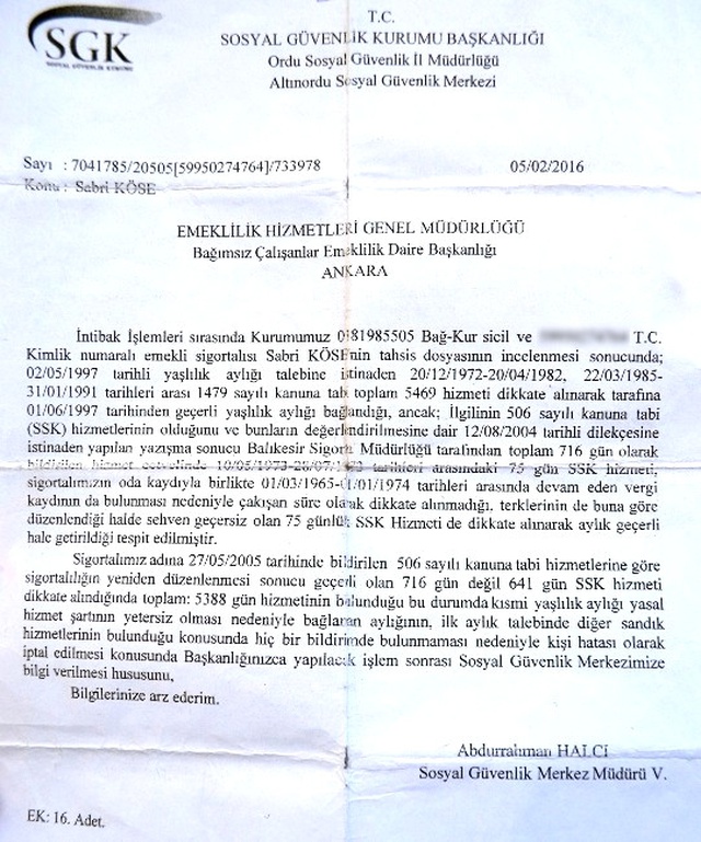 SGK, 19 Yıldır Ödediği Maaşı Kesti, Üstüne Geri İstedi