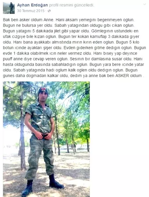 Şehit Askerden Annesine Duygu Dolu Paylaşım