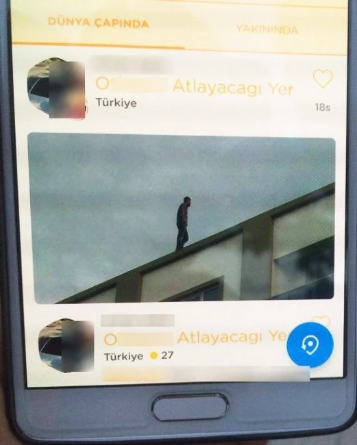 İntihar Girişimini İzleyenler Sosyal Medyada Yer Bildirimi Yaptı