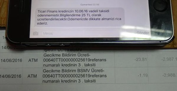 Krediyi Bir Gün Geciktirdi Tek Uyarı Mesajı İçin Banka Deli Para İstedi