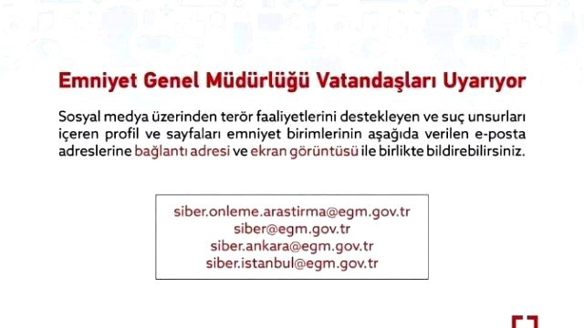 <a class='keyword-sd' href='/sosyal-medya/' title='Sosyal Medya'>Sosyal Medya</a> Üzerinden Yapılan Terör Faaliyetleri İhbar Edilebilecek