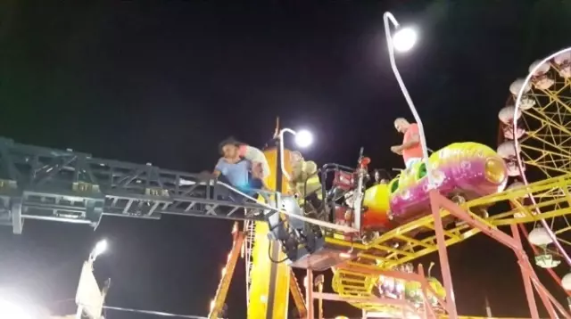 Lunaparkta Büyük Panik! Arızalanan Tren Havada Birden Durdu, Çocuklar Mahsur Kaldı