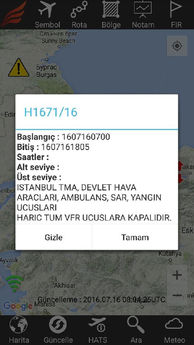 Marmara Hava Sahası Kapatıldı