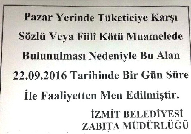 Vatandaşa Hakaret Eden Pazar Esnafının Tezgah Açmasına İzin Verilmedi