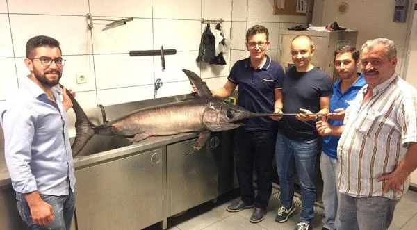 Finike Açığında Oltayla 'Kılıç Balığı' Tuttu