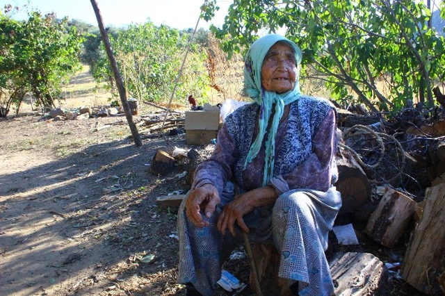 Yaşlı Kadının Dağda Çile Dolu Hayatı
