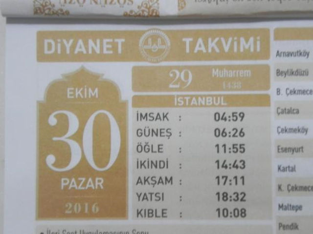 Diyanet: Takvimdeki Namaz Saatlerine Bir Saat Ekleyin