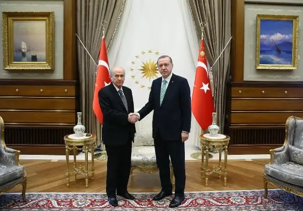 Cumhurbaşkanı Erdoğan, MHP Genel Başkanı Bahçeli'yi Kabul Etti