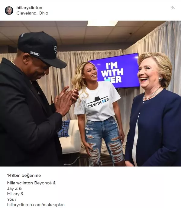 Hillary Clinton'a Beyonce ve Jay Z'den Destek