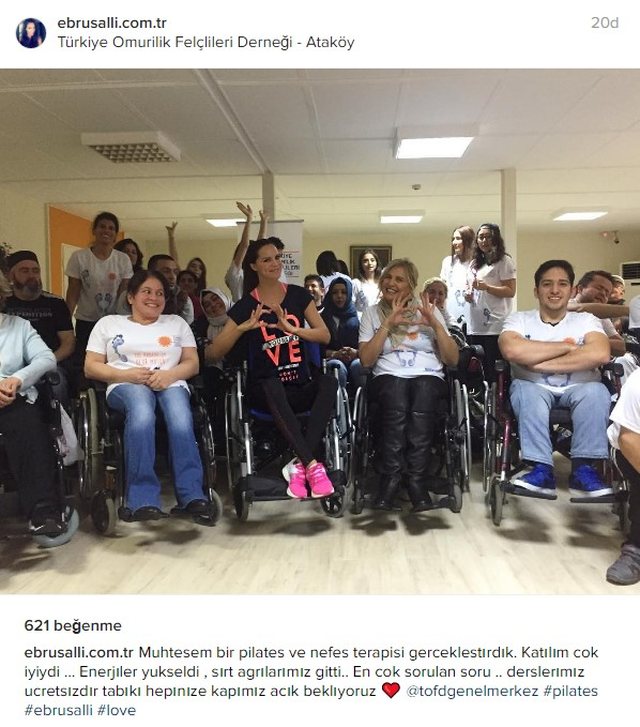 Ebru Şallı Engellilere Gönüllü Pilates Dersi Verdi