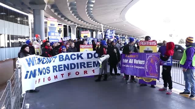 Chicago O'hare Havaalanı'nda Grev ve Protesto Gösterisi Yapıldı