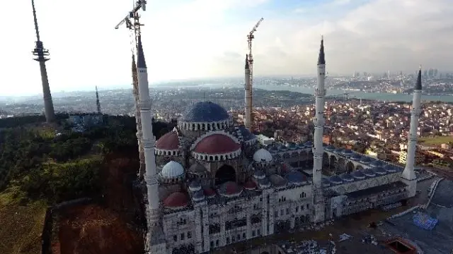 Çamlıca Camii'nde Son Durum Havadan Görüntülendi