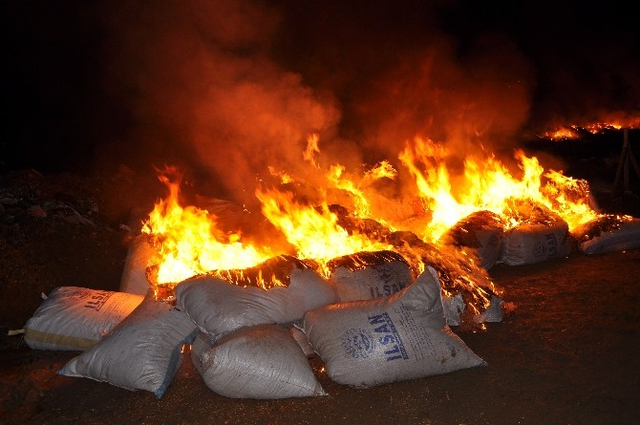 Baharat Yapımında Kullanılan 40 Ton Atık Madde İmha Edildi