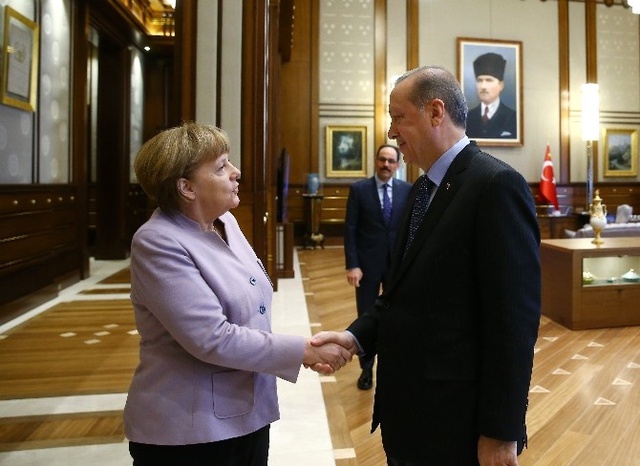 Cumhurbaşkanı Erdoğan, Şansölye Merkel'i Kabul Etti