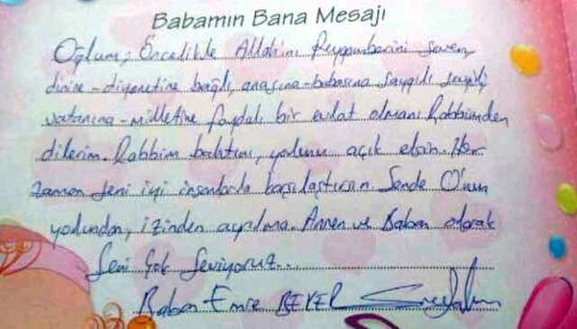 Şehit Polisten Oğluna Duygulandıran Mektup