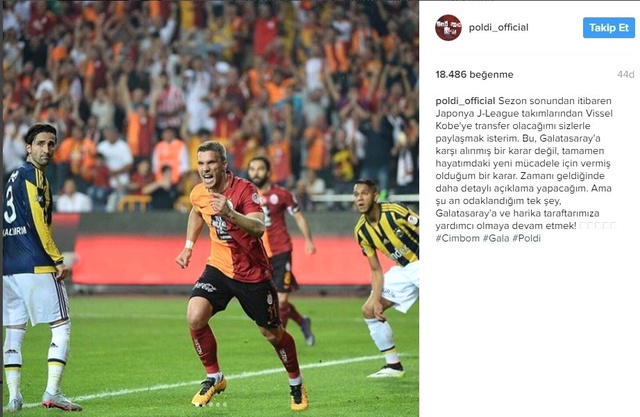Japon Ekibiyle Anlaşan Podolski: Bu, Galatasaray'a Karşı Alınmış Bir Karar Değil
