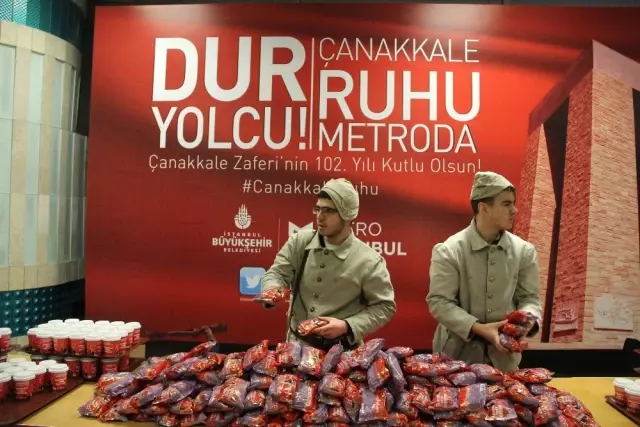 Yenikapı Metro İstasyonu'nda, Çanakkale Ruhu Canlandırıldı