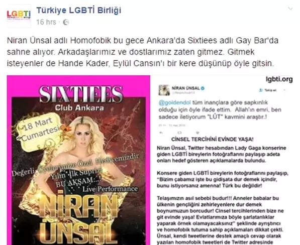 Niran Ünsal'ın 'Gay Bar'da Sahne Alması Eşcinselleri Ayaklandırdı