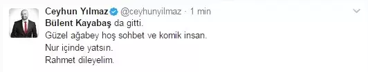 Usta Oyuncu Bülent Kayabaş'ın Vefatı, Ünlü İsimleri Derinden Sarstı