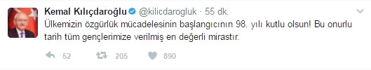 Kılıçdaroğlu: Bu Onurlu Tarih Gençlerimize Verilmiş En Değerli Mirastır