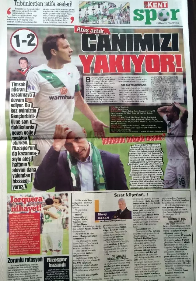 Bursa Yerel Basını, Küme Düşmenin Eşiğine Gelen Bursaspor'a Öfke Kustu