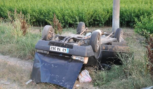 Şaftına Patates Çuvalı Dolanan Otomobil Takla Attı: 4 Yaralı