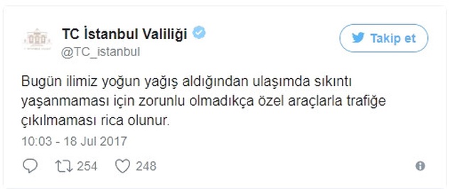 İstanbul Valiliği'nden Vatandaşlara Uyarı: Özel Araçlarınızla Trafiğe Çıkmayın