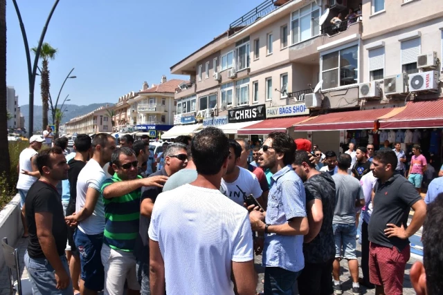 Marmaris'te Esnaf Eylem İçin Meydana Döküldü, Turistler Korku Dolu Anlar Yaşadı