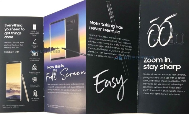 Galaxy Note 8 Broşürü Ortaya Çıktı!