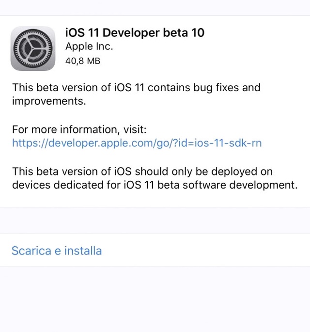 İos 11 Beta 10 Yayınlandı!