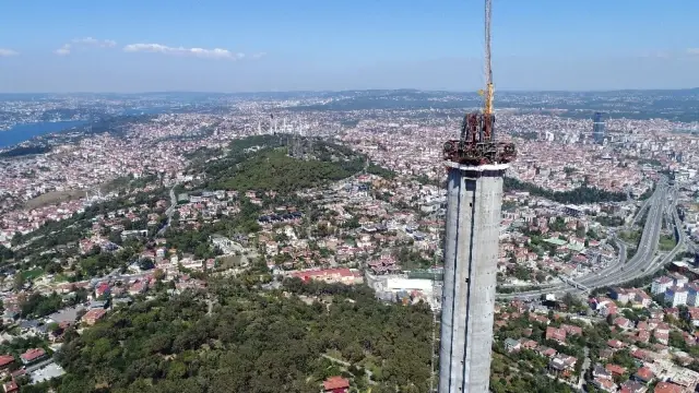 Çamlıca Kulesi'nin Yapımında Sona Gelindi! <a class='keyword-sd' href='/anadolu-yakasi/' title='Anadolu Yakası'>Anadolu Yakası</a>'nın Silüeti Değişiyor