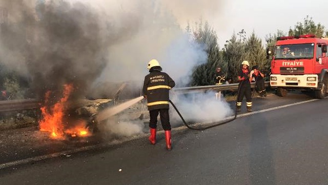 Gazı Bitince Benzine Geçen Araç, Alev Topuna Döndü!