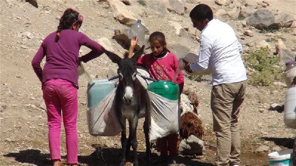 Utandıran Manzara! Kars'ın Susuz Köyünde Eşekle Su Taşıyorlar