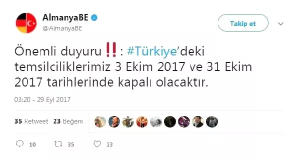 Almanya'nın Ankara Büyükelçiliği: 2 Gün Kapalıyız ama Komplo Teorisi Üretmeyin