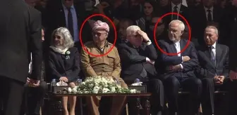 İran Dışişleri Bakanı Zarif ve Barzani, Talabani'nin Cenazesinde Yan Yana Oturdu