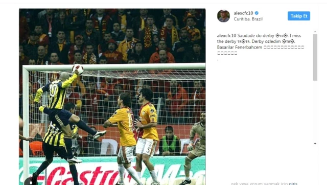 Alex de Souza, Galatasaray Derbisi Öncesi Fenerbahçe'ye Başarılar Diledi