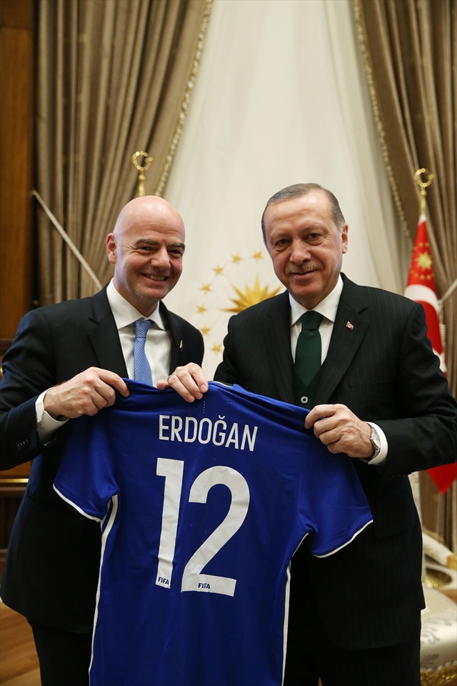 Cumhurbaşkanı Erdoğan, FIFA Başkanı Gianni Infantino'yu Kabul Etti
