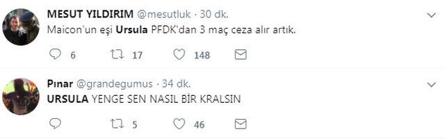 Galatasaraylı Maicon'un Eşi Ursula'dan Kafa Kesme Hareketi