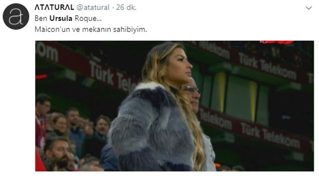 Galatasaraylı Maicon'un Eşi Ursula'dan Kafa Kesme Hareketi