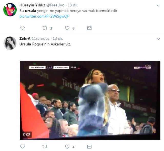 Galatasaraylı Maicon'un Eşi Ursula'dan Kafa Kesme Hareketi