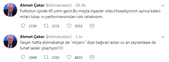 Ahmet Çakar'dan Olay Tweet: Bu Maçta Bir Şeyler Oldu