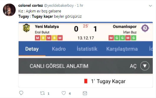Osmanlısporlu Tugay Kaçar, 25. Saniyede Kırmızı Kart Gördü