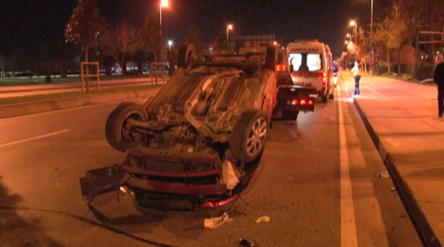 Maltepe'de Aracıyla Takla Atan Kadın Sürücü Şoka Girdi!