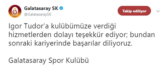 Galatasaray'da Igor Tudor Dönemi Resmen Sona Erdi