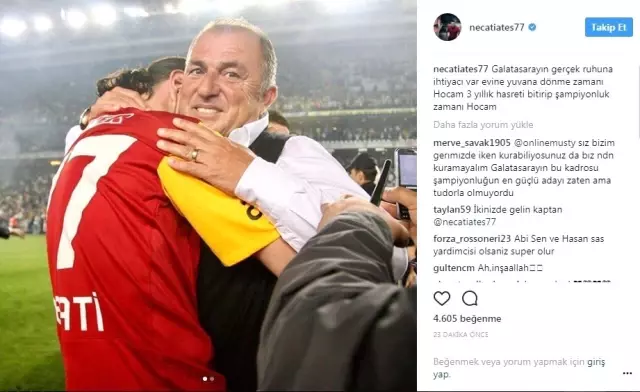 Necati Ateş'ten Fatih Terim Mesajı: Artık Şampiyonluk Zamanı