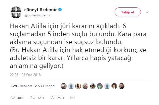 Gazeteci Cüneyt Özdemir Hakan Atilla Hakkındaki Karara İsyan Etti